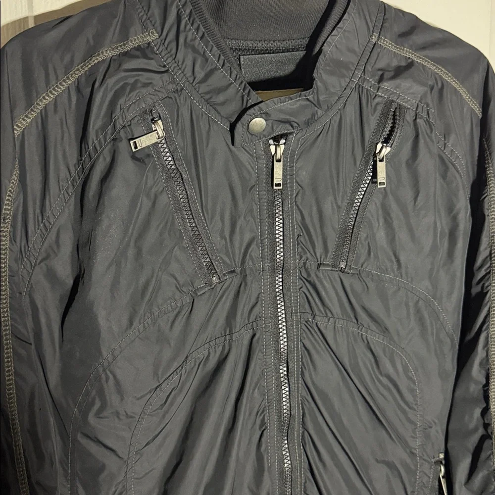 Diesel Jurlo Biker Jacket Mens XXL Black Full Zip Nylon Motorcycle Streetwear - Picture 3 of 16